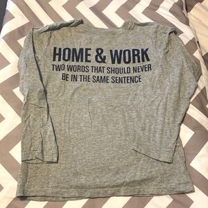 Long Sleeve Gray Graphic Tee Shirt